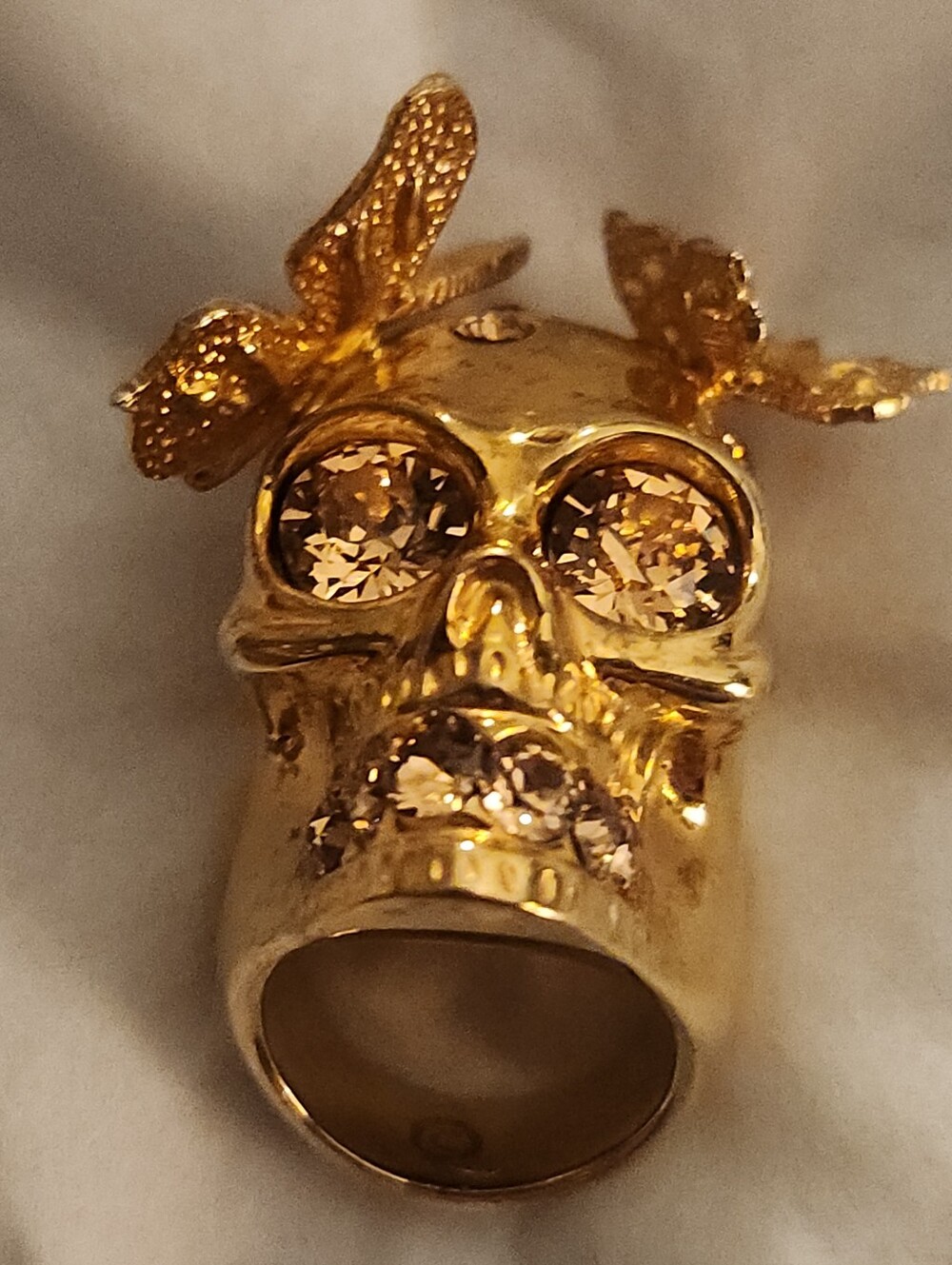 Alexander McQueen Skull & Butterfly Ring